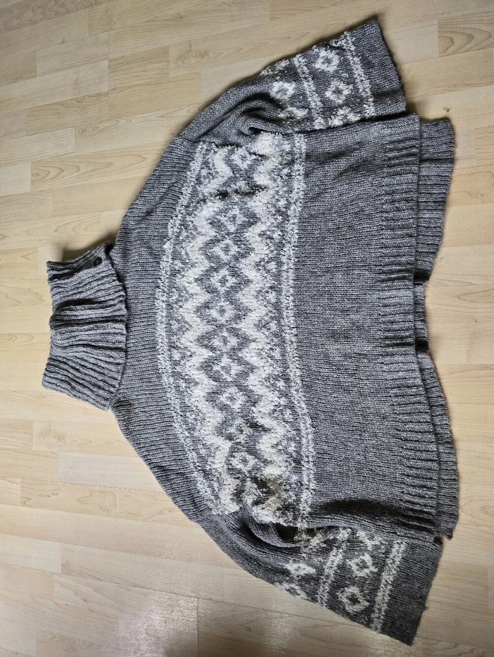 Free People Ragnar Fair Isle Split Cowl Neck Sweater Size Medium